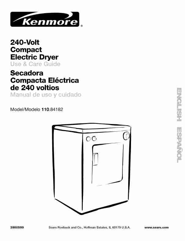 Kenmore Clothes Dryer 110_84182-page_pdf